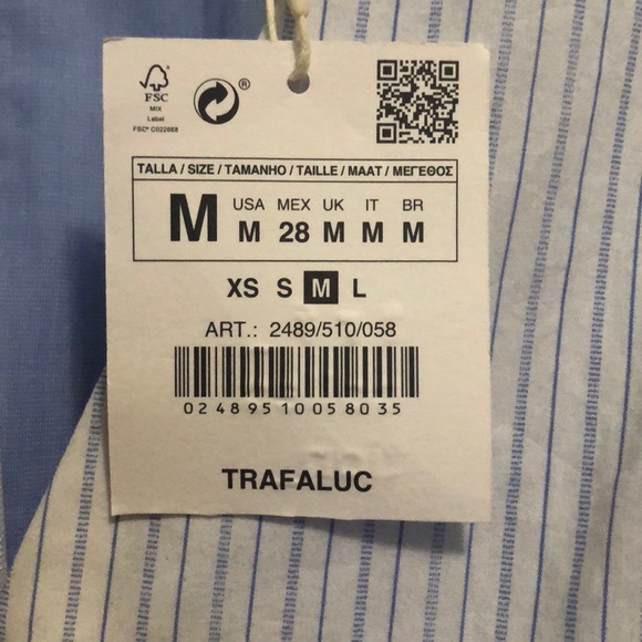 Blue and white stripe peplum blouse - Picture 3 of 3